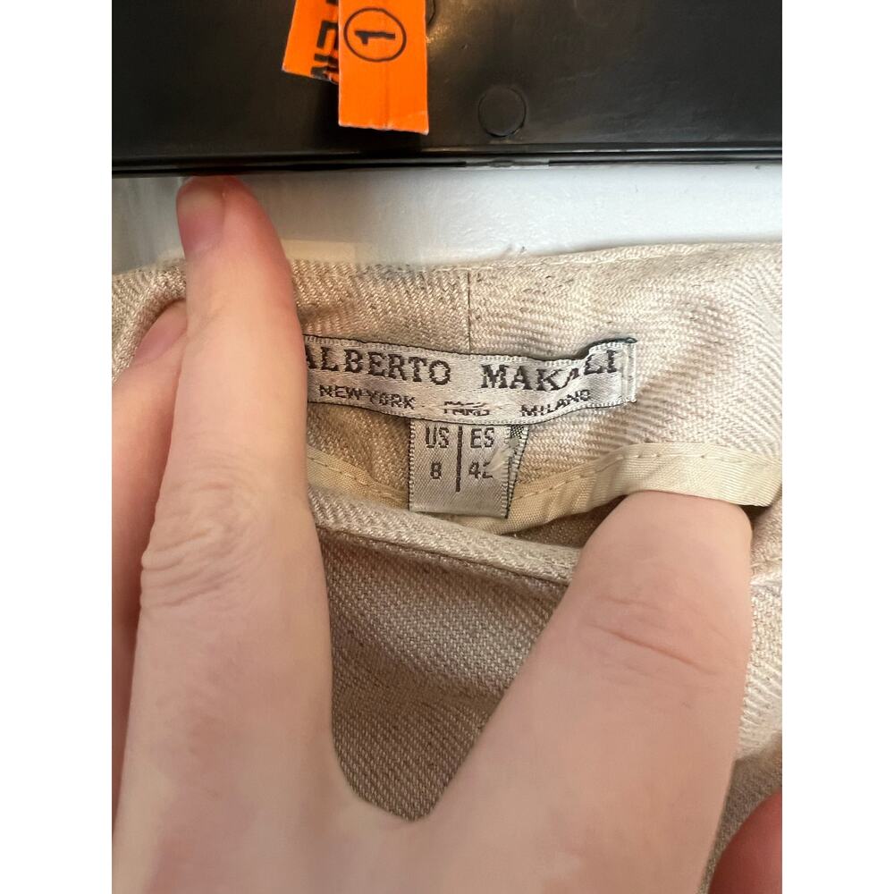 Alberto Makali Women's 8 Beige Cream Trouser Pants Cropped Minimalist FLAWS - Picture 3 of 11